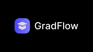 GradFlow logo with black background